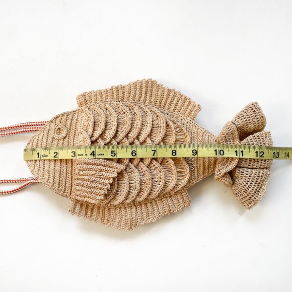 Alemais Horizon Raffia Fish Bag Natural One Size NEW NWT - Picture 8 of 11